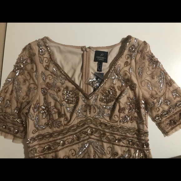 Adrianna Papell Tule Beaded Formal Long Dress - Picture 6 of 8